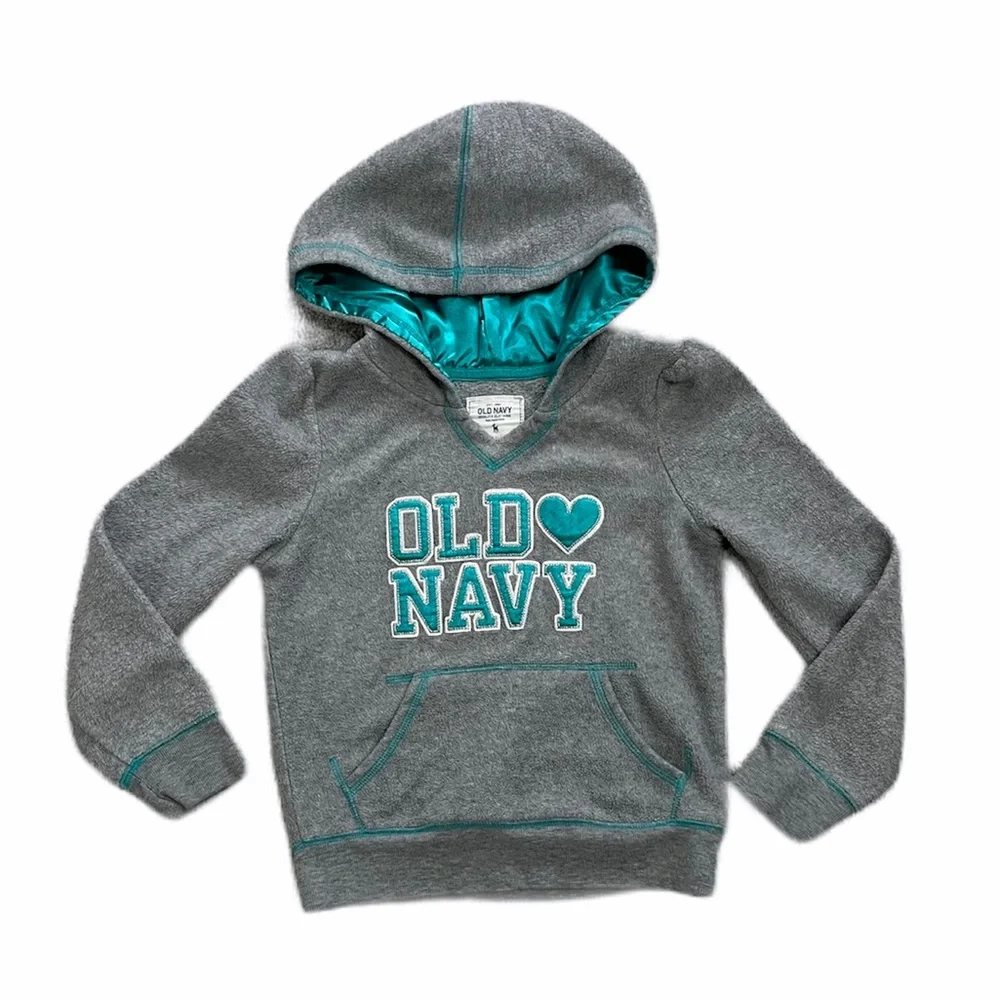 Old Navy Girls Gray Fleece Hooded Sweatshirt